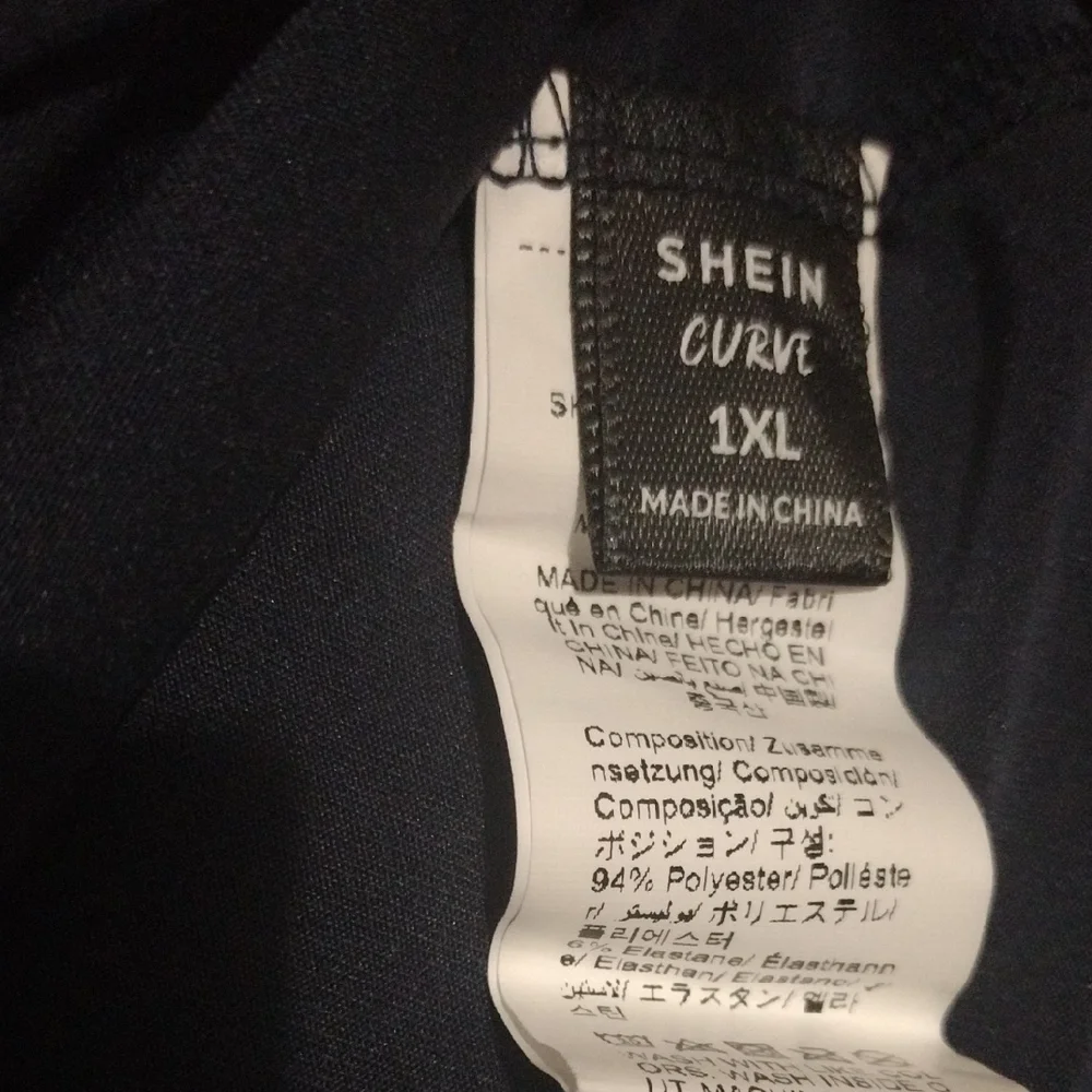 SHEIN Navy Top with Striped Bow Accent - Picture 2 of 8